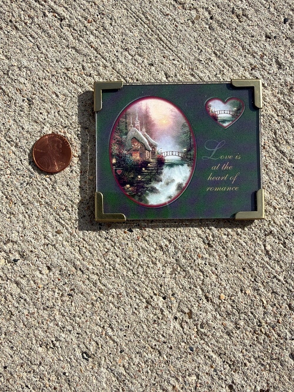 Vintage 1997 Thomas Kinkade “Love is at the Heart of Romance” Cottage Magnet